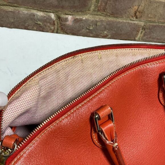 Dooney & Bourke Red Dillen Leather Satchel Handbag Shoulder Bag - Picture 10 of 14